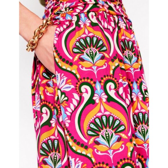 💕BODEN💕 Rosaline Jersey Skirt ~ Pink Peony Ornamental Floral Print 8 NWT - Picture 5 of 15